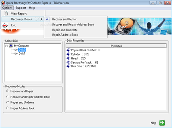 Quick Recovery for Outlook Express screenshot 2