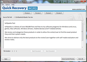 Quick Recovery Microsoft Word screenshot 2