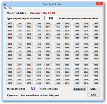 QuickAgeCalculator screenshot