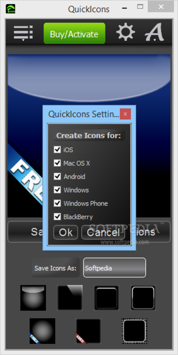 QuickIcons screenshot 2