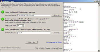QuickIndex Maker screenshot