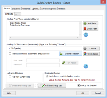 QuickShadow Backup screenshot 2