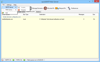 quickSMTP screenshot 2