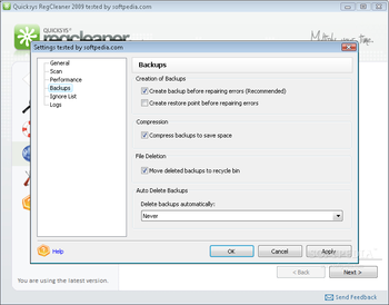 Quicksys RegCleaner 2009 screenshot 8