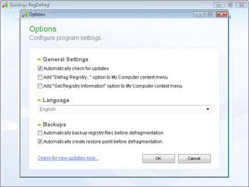 Quicksys RegDefrag screenshot 3