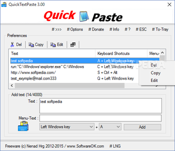 QuickTextPaste screenshot