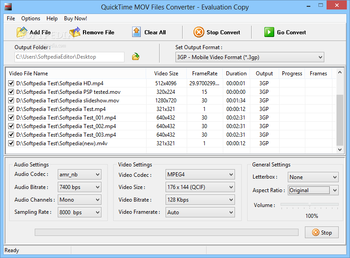 QuickTime MOV Files Converter screenshot