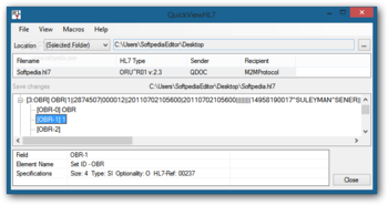 QuickViewHL7 screenshot