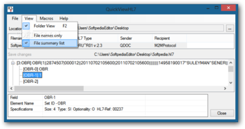QuickViewHL7 screenshot 2