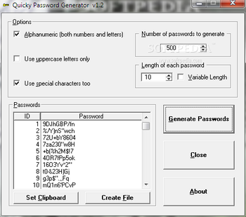 Quicky Password Generator Free screenshot