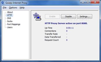 Quiqly Internet Proxy screenshot