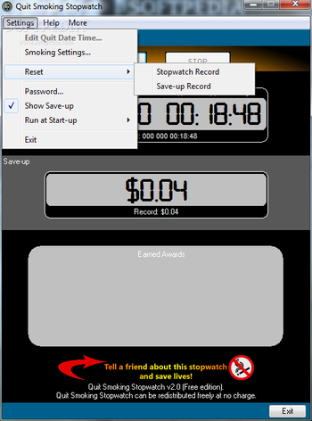 Quit Smoking Stopwatch screenshot 2