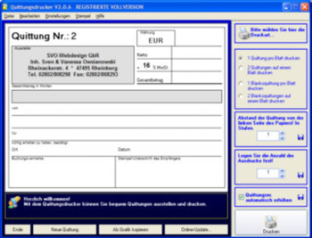 Quittungsdrucker screenshot