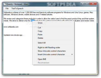 Qwerty - Notepad Portable screenshot 2