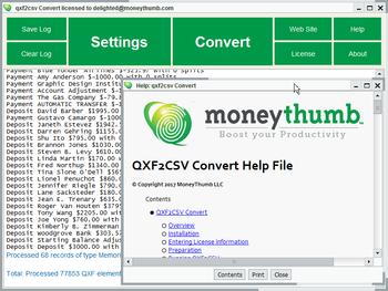 QXF2CSV Convert screenshot