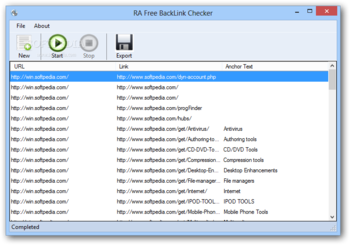 RA Free BackLink Checker screenshot