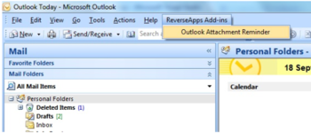 RA Outlook Attachment Reminder screenshot