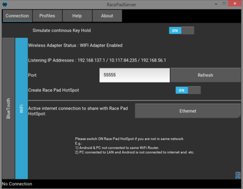 RacePadServer screenshot