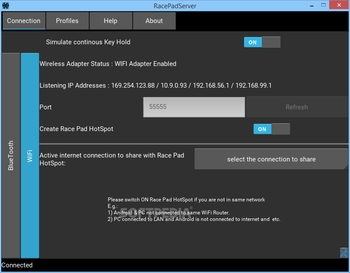 RacePadServer screenshot 2