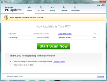 RadarSync PC Updater 2012 screenshot