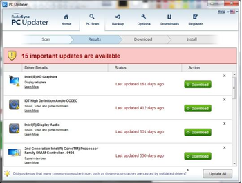 RadarSync PC Updater 2012 screenshot 2