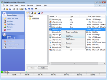 Radik Burner Lite screenshot