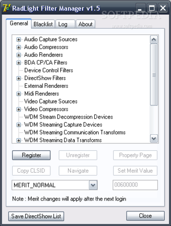 RadLight Filter Manager screenshot