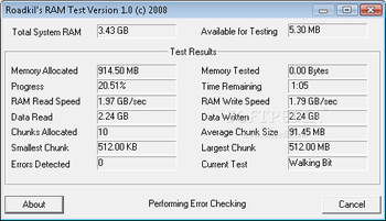 RAM Test screenshot
