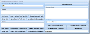Random Email Address Generator Software screenshot
