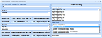 Random Email Address Generator Software screenshot 2