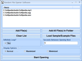 Random File Opener Software screenshot