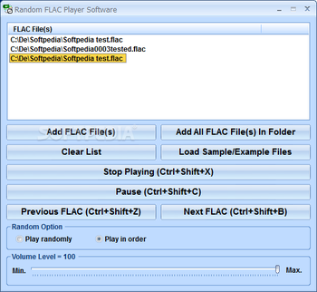 Random FLAC Player Software screenshot