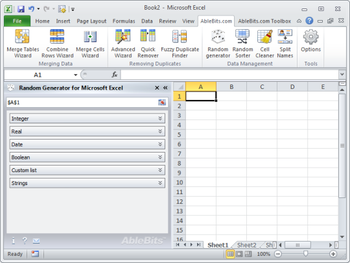 Random Generator for Microsoft Excel screenshot