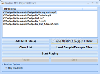 Random MP3 Player Software screenshot