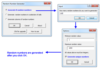 Random Number Generator for Microsoft Excel screenshot