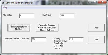 Random Number Generator screenshot