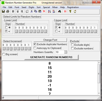 Random Number Generator Pro screenshot