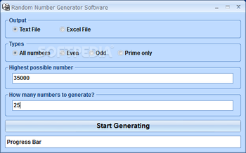 Random Number Generator Software screenshot