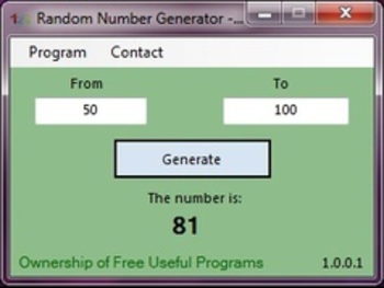 Random Number Generator screenshot