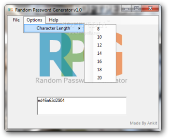 Random Password Generator screenshot