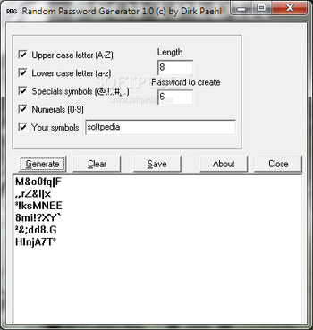 Random Password Generator screenshot