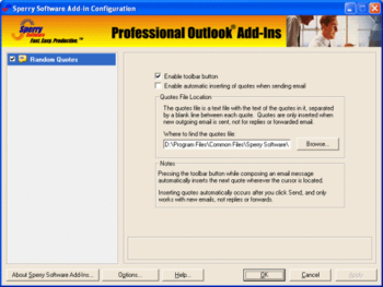 Random Quote Insert for Microsoft Outlook screenshot