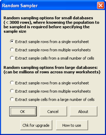 Random Sampler for Microsoft Excel screenshot