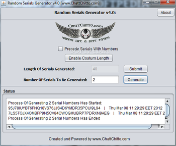 Random Serials Generator screenshot