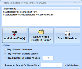 Random Slideshow Video Player Software screenshot