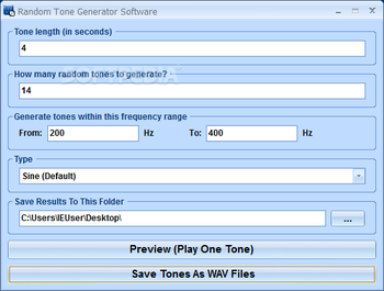 Random Tone Generator Software screenshot