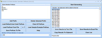 Random US Phone Number Generator Software screenshot
