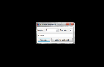 Random Word Generator screenshot