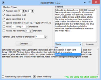 Randomizer (formerly Random Phrase Generator) screenshot