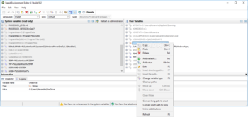 Rapid Environment Editor screenshot